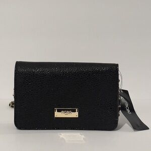 BCBG black crossbody purse gold hardware